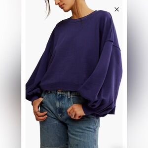 Free People Trish Balloon Sleeve Sweatshirt